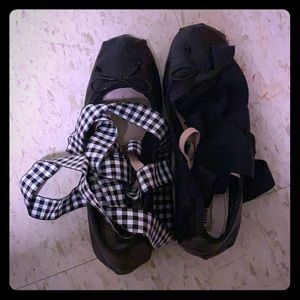 Gorgeous Miu Miu Lace-up Leather Ballerina Pumps